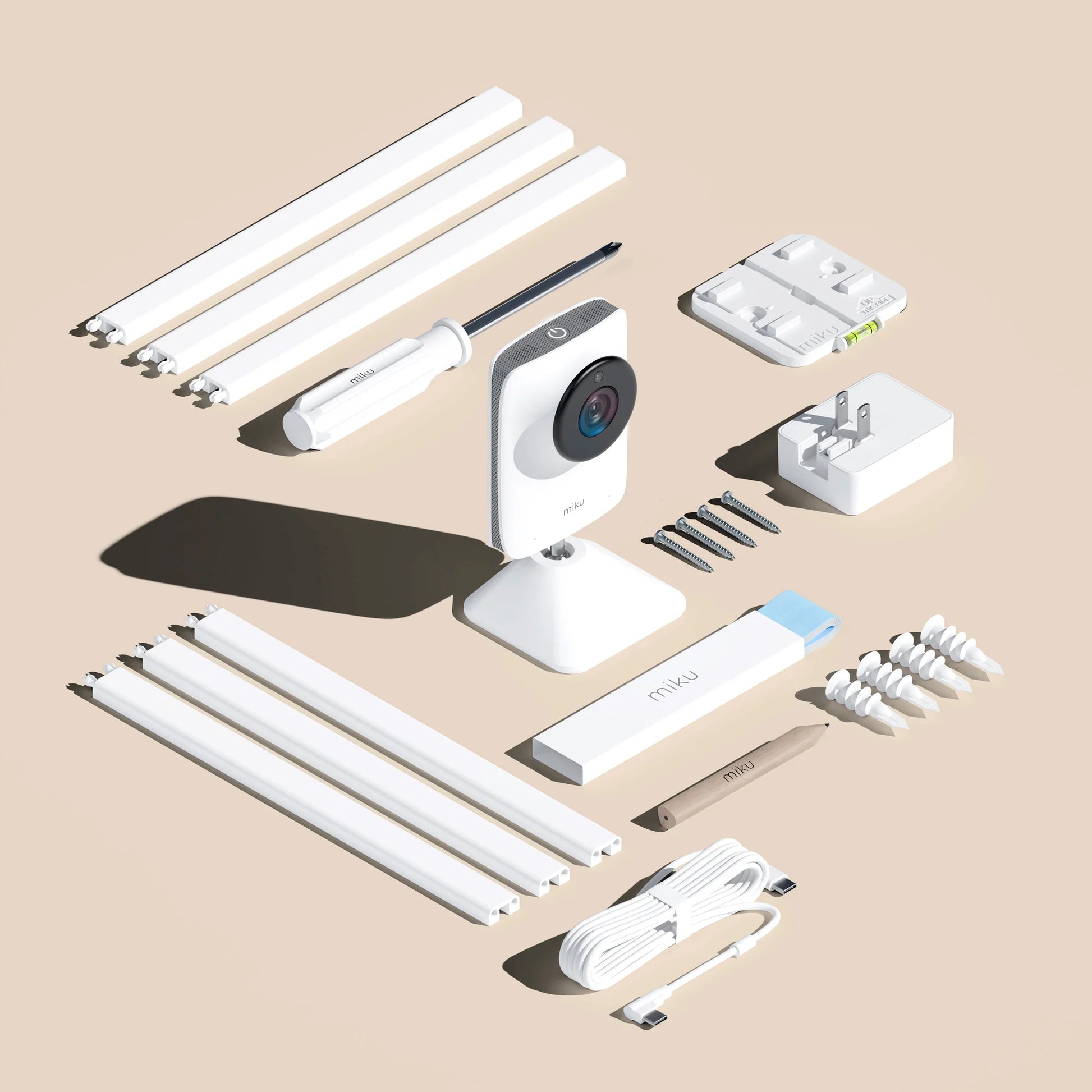 Miku Pro Smart Baby Monitor with Wall Mount Kit