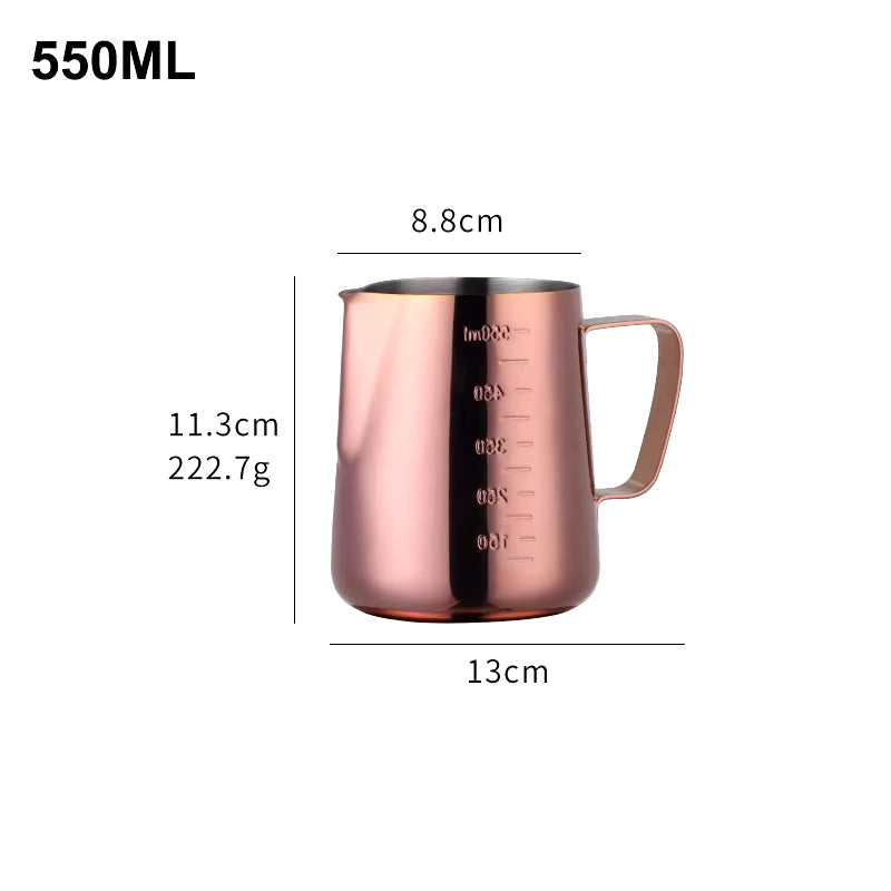 350/550ML Coffee Latte Milk Frothing Jug Milk Frother Pitcher Stainless Steel Jug Espresso Barista Pitcher Milk Pot with Scale