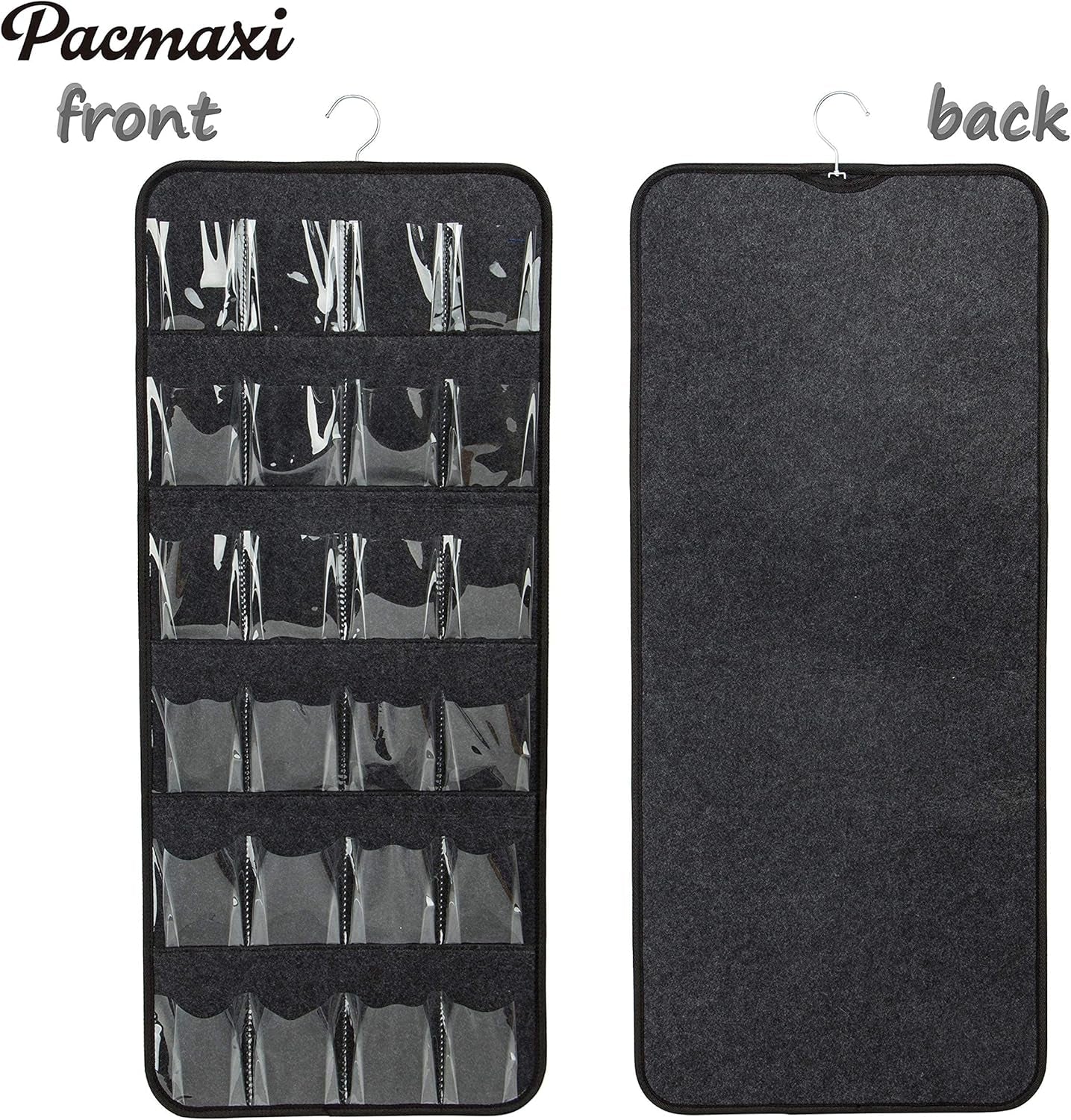 Over the Door Shoes Organizer for 12 Pairs of Baby Shoes Boys Girl, Hanging Baby Shoe Organizer with Hanger(Felt Material-Black)