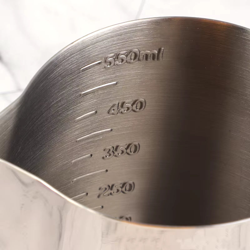 350/550ML Coffee Latte Milk Frothing Jug Milk Frother Pitcher Stainless Steel Jug Espresso Barista Pitcher Milk Pot with Scale