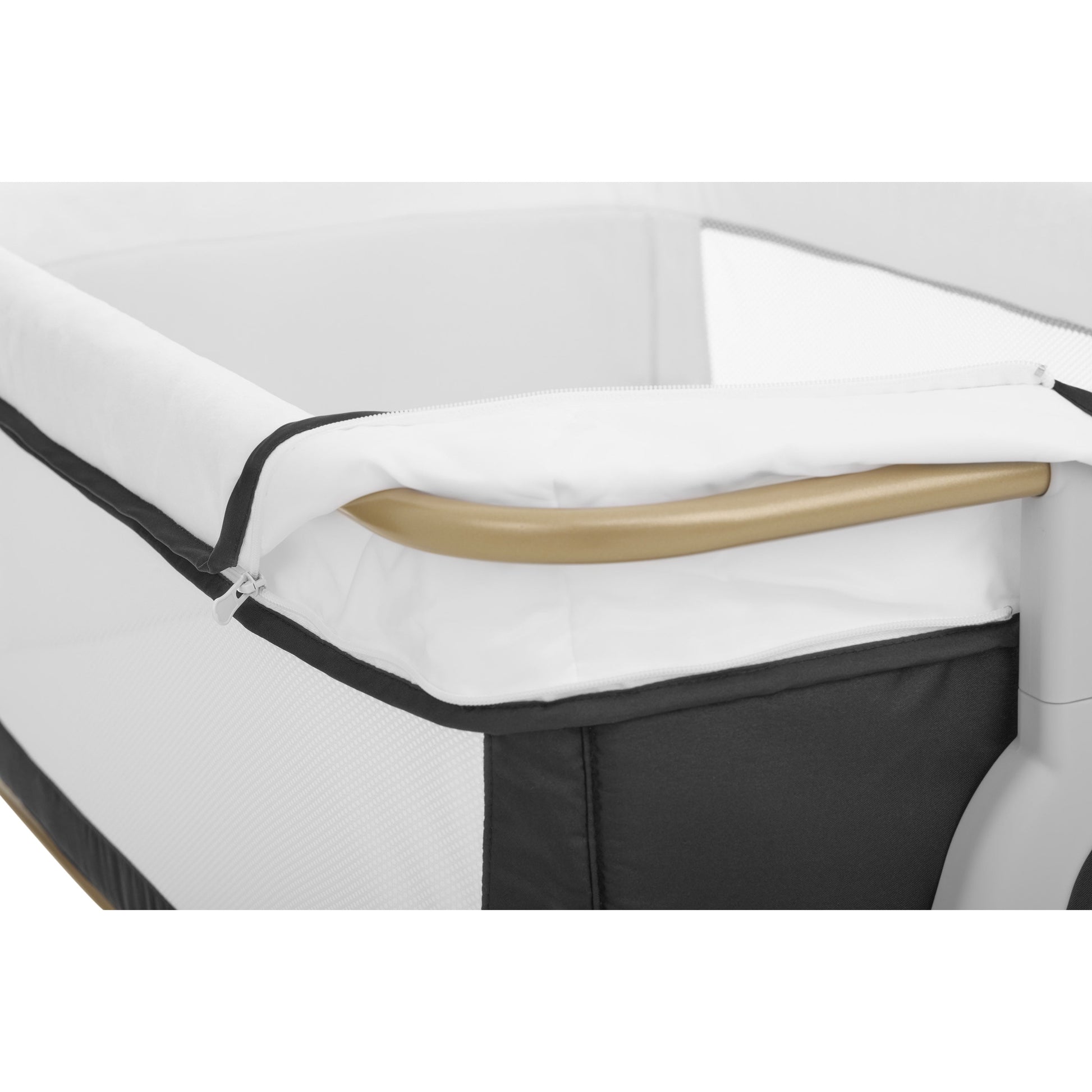 Orabelle Bedside Bassinet and Sleeper for Baby in Black, Easy to Fold and Carry in Black