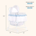 Lacy Portable 2-In-1 Bassinet & Cradle in Blue and White, Lightweight Baby Bassinet