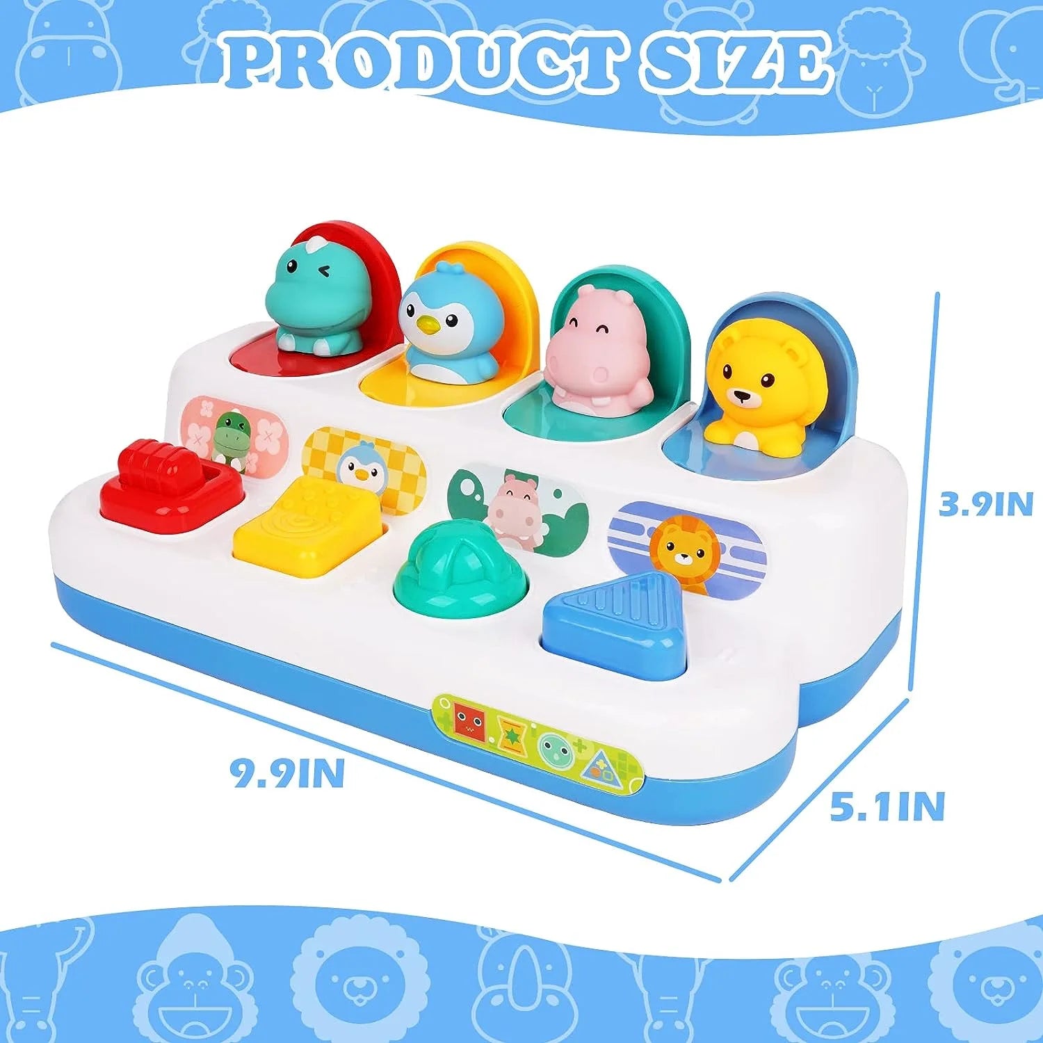 Interactive Activity Toy for Babies, Cause and Effect Toys, Montessori Toy for 6-12 Months Boys Girls, Activity Center Toy Cute Animal Learning Game