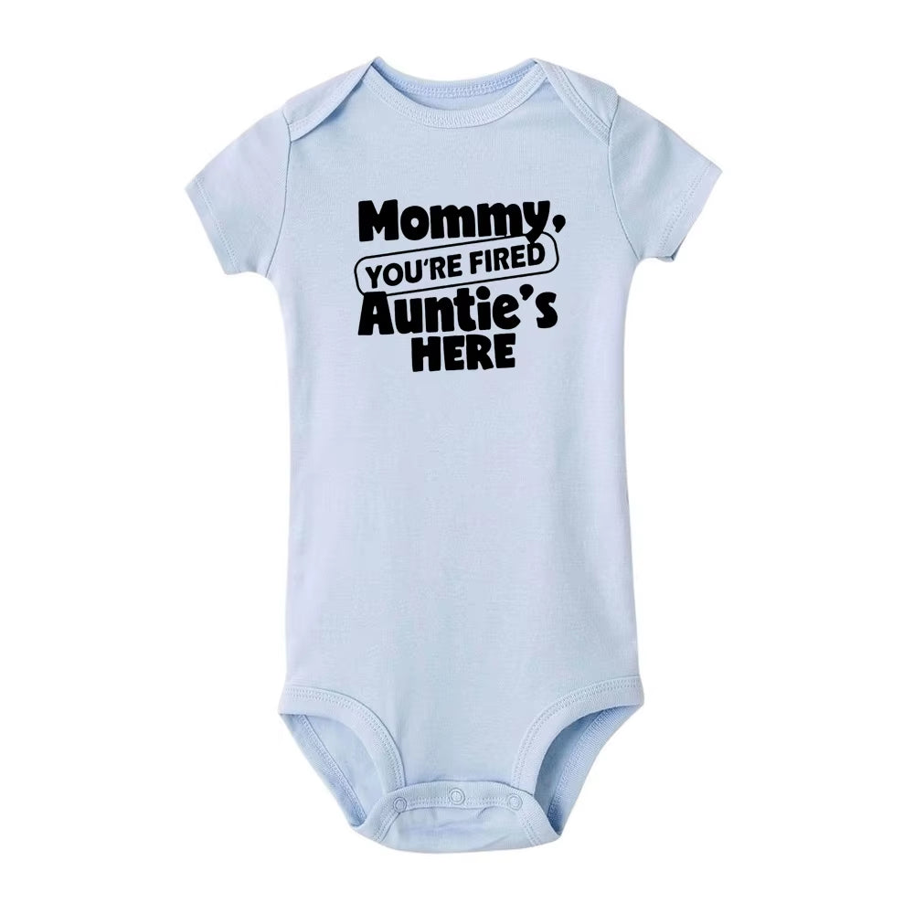 New Mommy Casual Short Sleeve Baby Bodysuit Baby Boys Girls Clothes Funny Auntie/Grandma Baby Clothing 0-24M Drop Ship