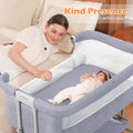 Baby Bassinet Bedside Sleeper Bassinet for 0–5 Months Infants, Unisex, Light Grey
