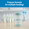 Baby Formula Mixing Pitcher, Adjustable Stopper/Locking Lid/No-Drip Spout, Blue 36Oz, 1 Pack