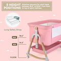 3 in 1 Baby Bassinet Bedside Sleeper for Infant Girls Aged 0-5 Months, Pink