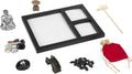 Mini Japanese Desktop Zen Garden,Buddha,Table Décor Kit with Chakra Stones,Sand Tray Play Kit for Kids, Adults, Office - Desk Sand Box Gift Set with Natural Sand, Wooden Tray, Lid, Rakes
