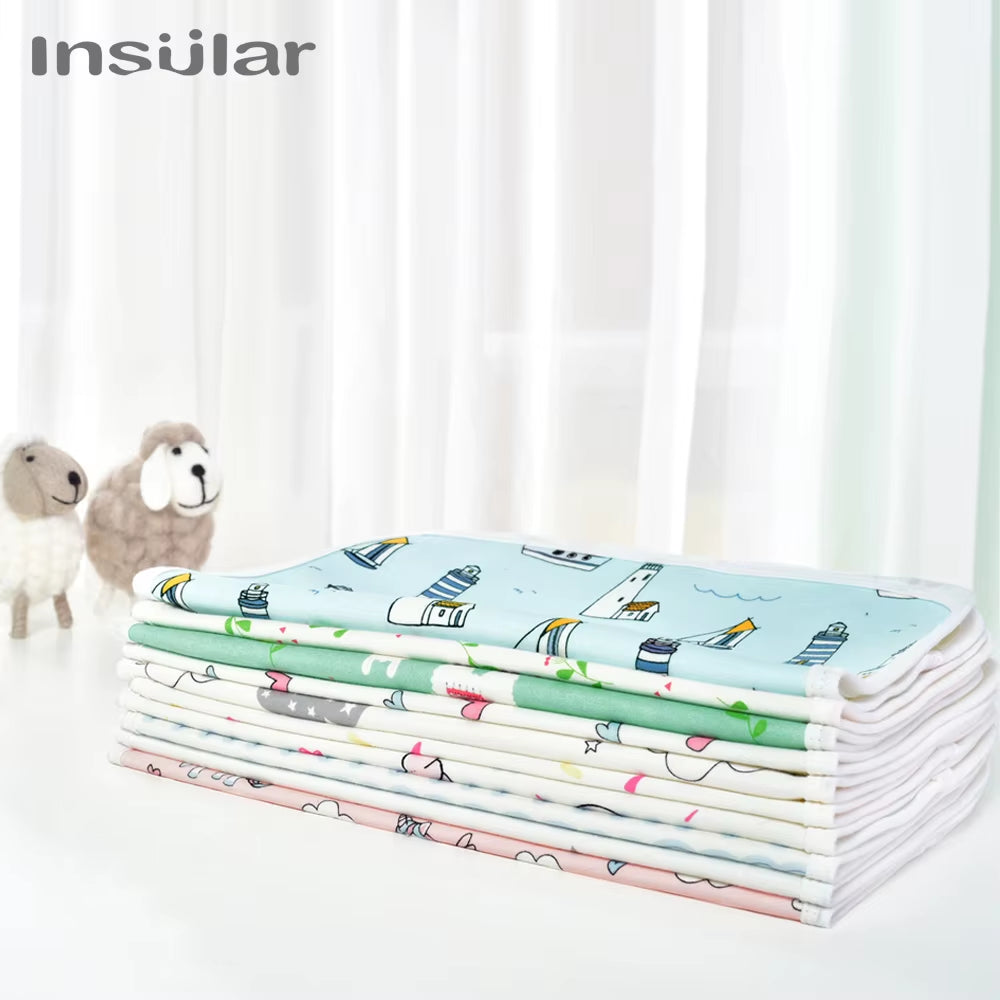 Waterproof Baby Diaper Changing Mat Foldable Soft Cotton Travel Nappy Change Portable Baby Care Front Play Pad Baby Care