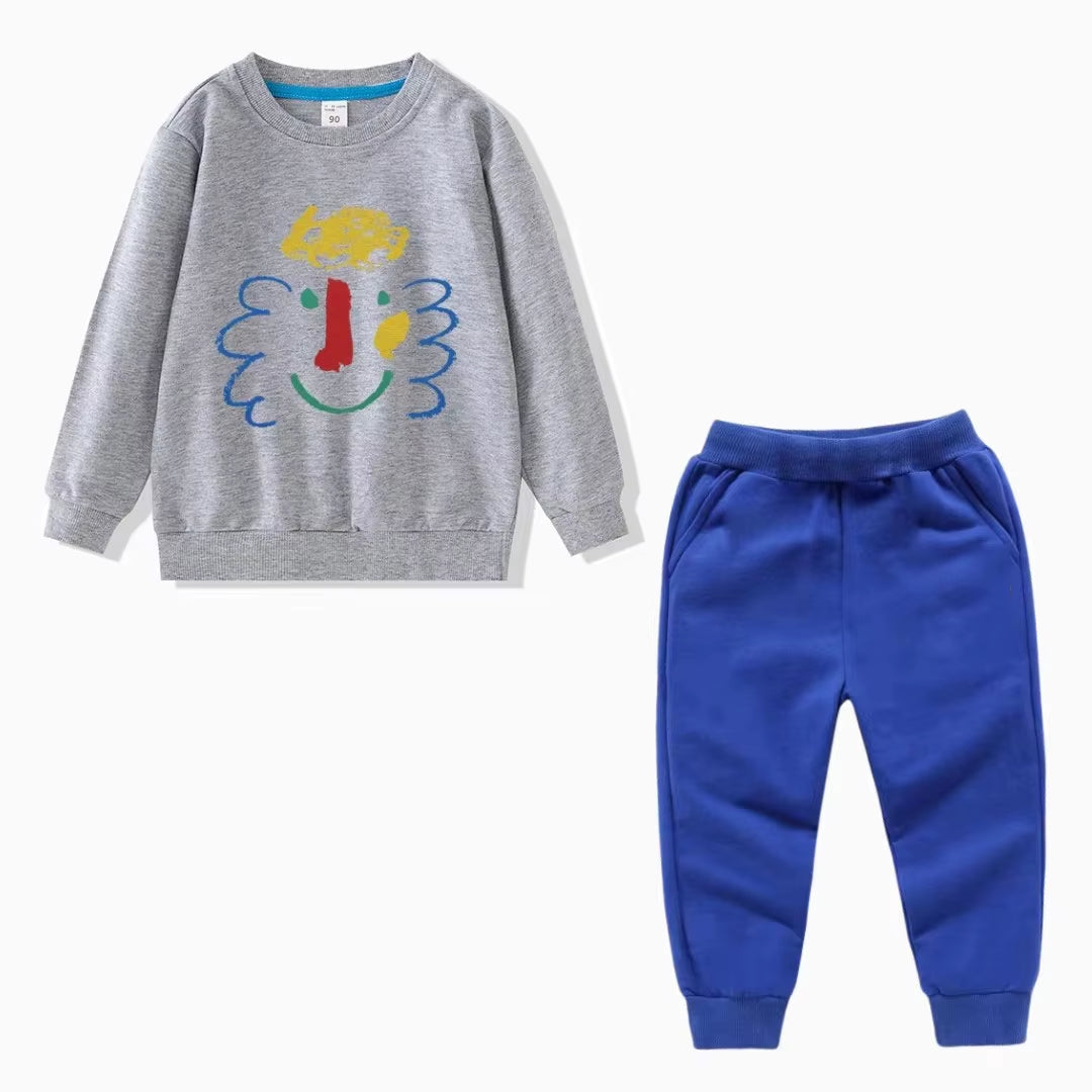 Kids Clothing Sets 2024 Autumn Cotton Full Sleeve Sweatshirts and Casual Pants Cartoon Boys Hoodies Girls Trousers Baby Clothing