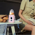 Bottle Warmer,  Baby Portable Bottle Warmer, 5-Speed Temperature Regulation, Baby Bottle Warmer for Travel, Usb Bottle Warmers by Car for All Bottles for Babies，Pink