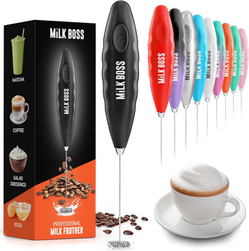 Milk Frother for Coffee - Handheld Automatic Milk Foam Maker Hand Frother for Coffee, Matcha, Hot Chocolate - Mini Drink Mixer - Mini Frother Wand by  - Black