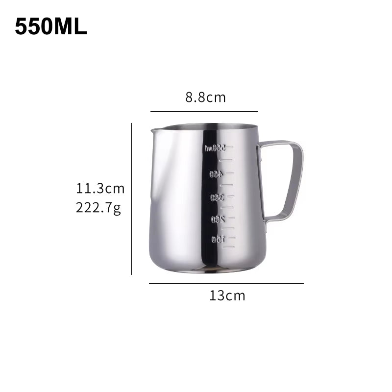 350/550ML Coffee Latte Milk Frothing Jug Milk Frother Pitcher Stainless Steel Jug Espresso Barista Pitcher Milk Pot with Scale