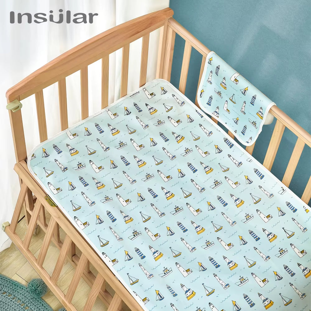 Waterproof Baby Diaper Changing Mat Foldable Soft Cotton Travel Nappy Change Portable Baby Care Front Play Pad Baby Care