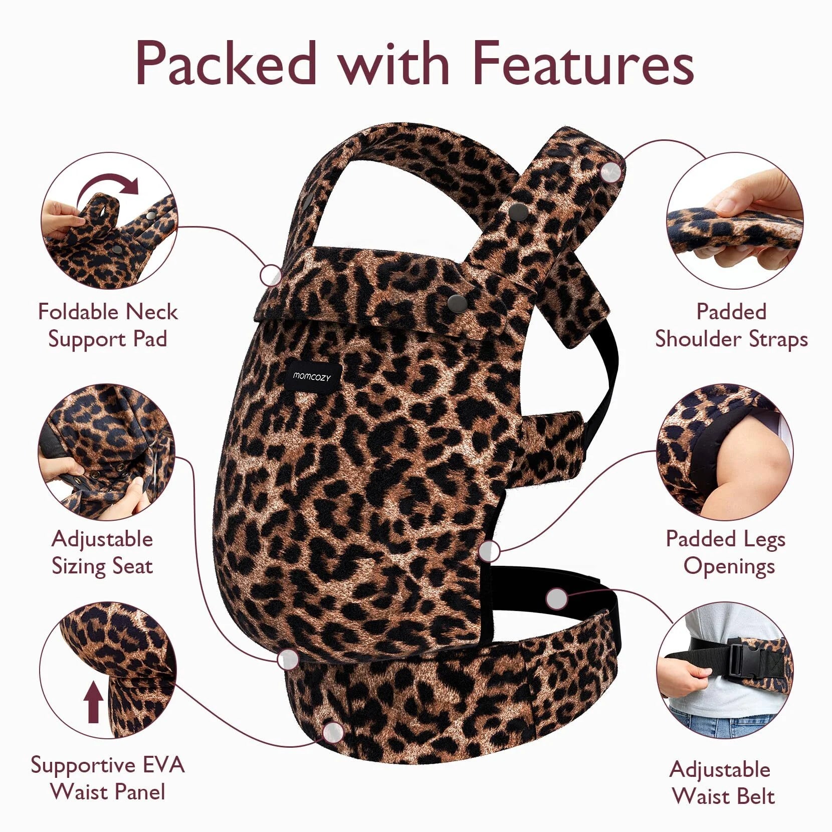Baby Carrier for Infant to Toddler, Ergonomic, Comfortable and Lightweight, Suitable for Babies 7-44 Lbs, Easy to Wear, Hands Free, Enhanced Lumbar Support