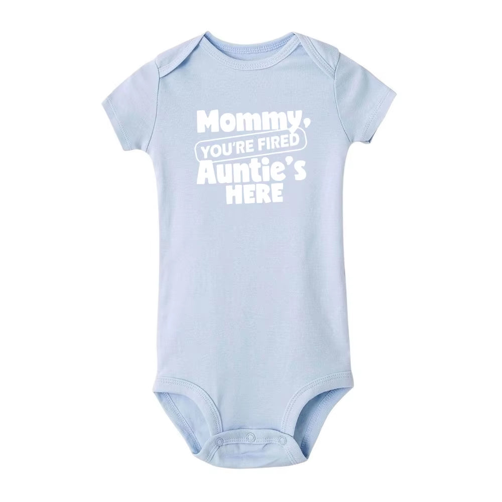 New Mommy Casual Short Sleeve Baby Bodysuit Baby Boys Girls Clothes Funny Auntie/Grandma Baby Clothing 0-24M Drop Ship