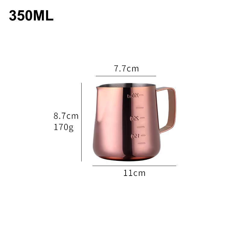 350/550ML Coffee Latte Milk Frothing Jug Milk Frother Pitcher Stainless Steel Jug Espresso Barista Pitcher Milk Pot with Scale