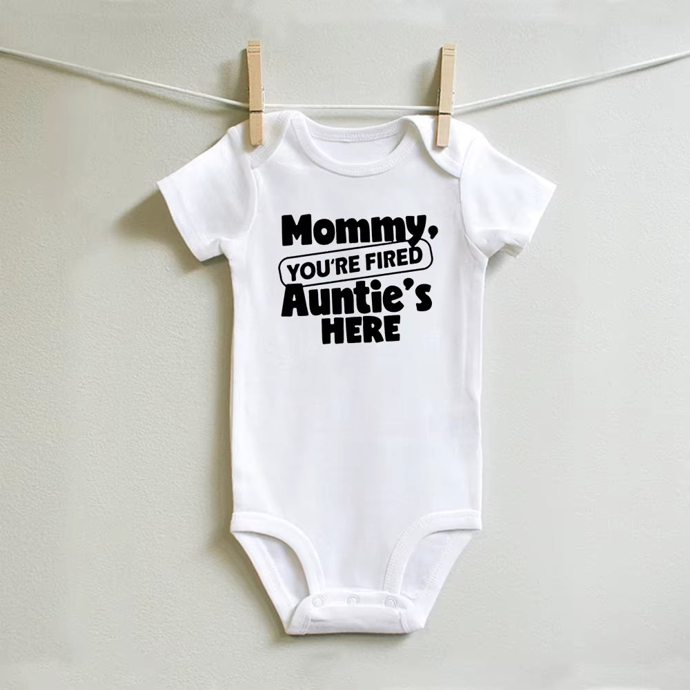 New Mommy Casual Short Sleeve Baby Bodysuit Baby Boys Girls Clothes Funny Auntie/Grandma Baby Clothing 0-24M Drop Ship