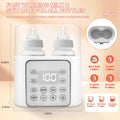 Baby , 9-In-1 Portable  with LCD Display, Double Bottles Fast Milk Warmer, White