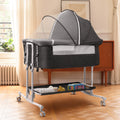 Baby Bassinet Bedside Sleeper Bassinet for 0–5 Months Infants, Unisex, Dark Gray
