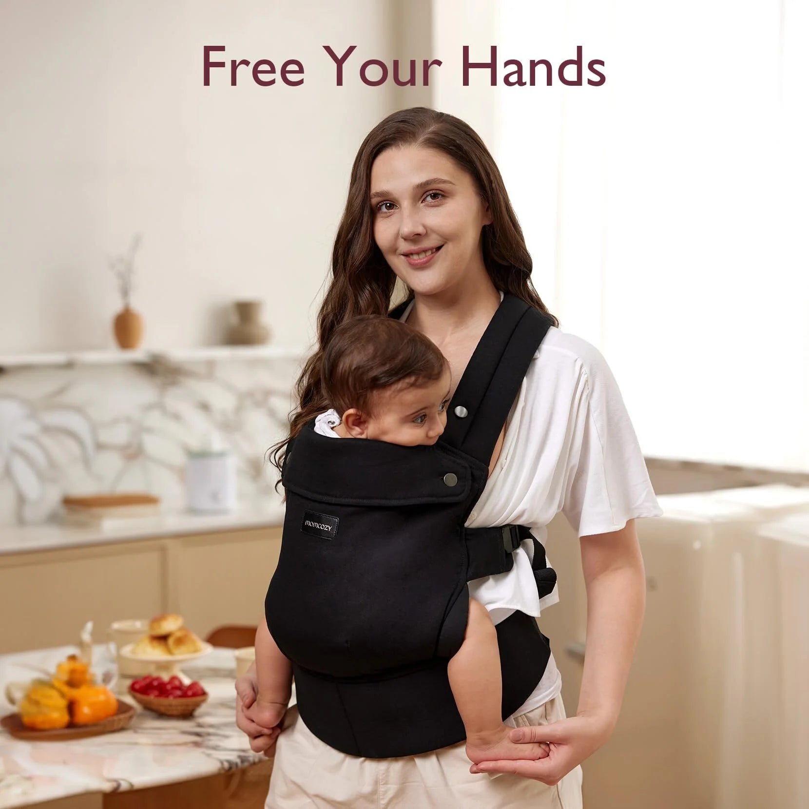 Baby Carrier for Newborn to Toddler - Ergonomic, Comfortable and Lightweight for Babies 7-44 Lbs, Easy to Wear, Hands Free, Enhanced Lumbar Support