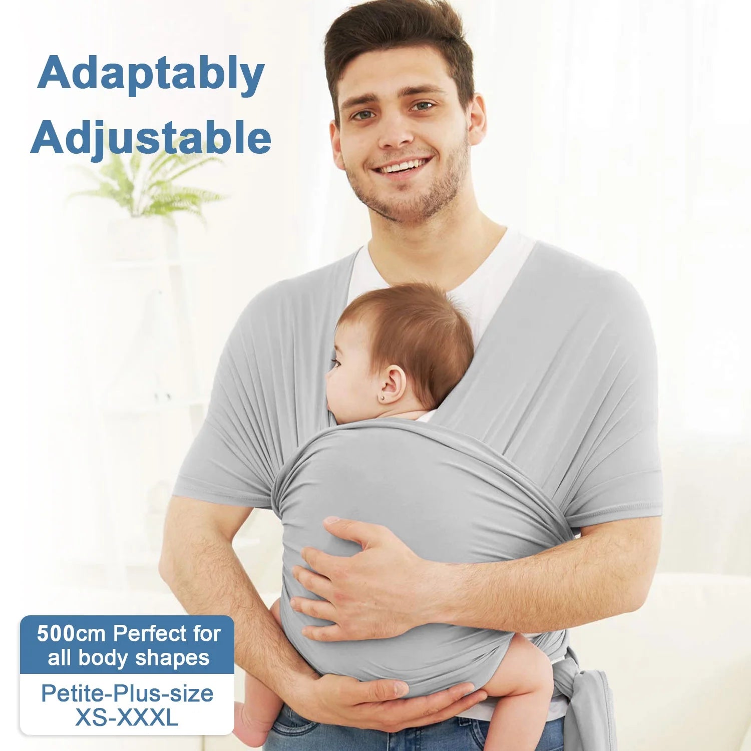 Baby Wrap Carrier,Original Breathable Baby Carrier Wrap Sling Lightweight Hands Free Newborn Wrap Swaddle Holder Adjustable Baby Slings Carrier for Newborn to Infant Toddler Essentials 7 to 35 Lbs