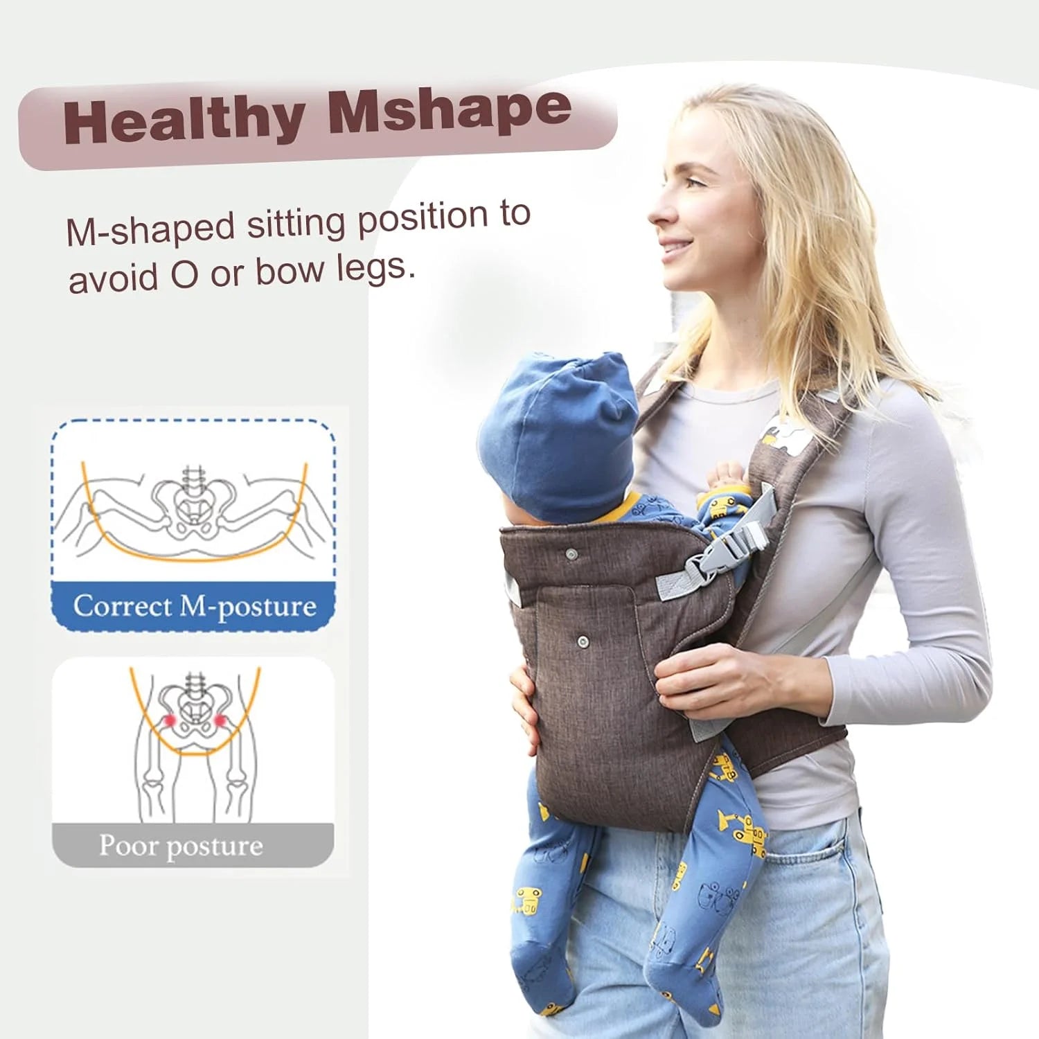 Baby Carrier Newborn to Toddler,4-In-1 Easy to Wear Ergonomic Adjustable Lightweight Infant Carrier,Newborn Baby Carrier for 8-32 Lbs,Coffee