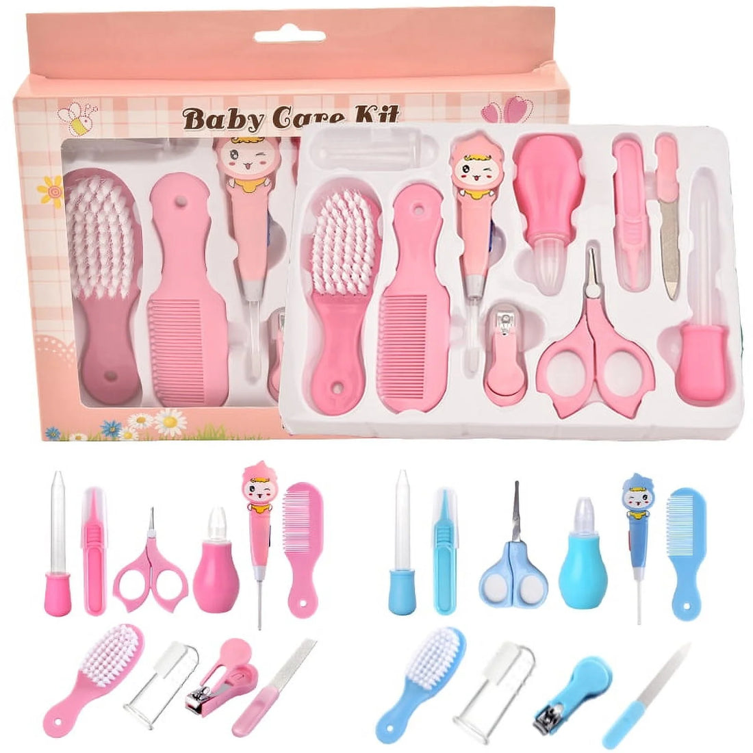 Baby Grooming Kit, Baby Health Care Kit, Newborn Baby Care Accessories, 10PCS Baby Health Care Set Portable Baby Care Kit, Safety Cutter Baby Nail Kit for Nursing Baby Heath